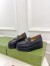 Gucci Women's Horsebit Wedge Loafers in Black Calfskin
