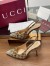 Gucci Horsebit Slingback Pumps with Crystals in Beige GG Canvas
