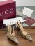Gucci Horsebit Slingback Pumps with Crystals in Beige GG Canvas