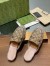 Gucci Women's Princetown Slippers with Crystals in Beige GG Canvas