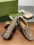 Gucci Women's Jordaan Loafers with Crystals in Beige GG Canvas