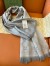 Gucci Double GG Jacquard Wool Scarf in Silver and Grey