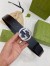 Gucci Black Leather Belt 38MM with Silver Interlocking G Buckle 