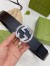Gucci Black Leather Belt 38MM with Silver Interlocking G Buckle 