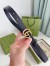 Gucci GG Marmont Thin Belt 20MM in Black Embossed Crocodile Leather