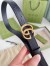 Gucci GG Marmont Thin Belt 20MM in Black Embossed Crocodile Leather