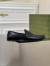 Gucci Men's Driver Loafers in Black Signature Leather