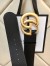 Gucci Double G Belt 70MM in Black Leather 