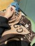 Gucci GG Jacquard Wool Silk Scarf in Brown and Beige