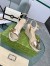 Gucci Espadrille Wedge Sandals In Gold Metallic Leather