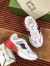 Gucci Women's Rhyton Sneakers in Pink Mesh with Leather