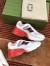 Gucci Women's Rhyton Sneakers in Pink Mesh with Leather