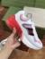 Gucci Women's Rhyton Sneakers in Pink Mesh with Leather