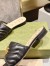 Gucci Slide Sandals in Black Matelasse Leather with Double G