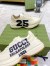 Gucci Men's Rhyton Sneakers in White Leather with 25 Print