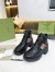 Gucci Black Leather Ankle Boots With Interlocking G