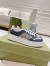 Gucci Men's Sneakers in Beige GG Canvas with Blue Leather