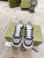 Gucci Men's Sneakers in Beige GG Canvas with Blue Leather
