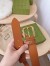 Gucci Brown Leather Belt 35MM with Square Buckle and Interlocking G
