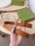 Gucci Brown Leather Belt 35MM with Square Buckle and Interlocking G