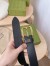 Gucci Black Leather Belt 35MM with Square Buckle and Interlocking G