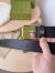 Gucci Black Leather Belt 35MM with Square Buckle and Interlocking G