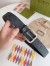Gucci Black GG Supreme Belt 35MM with Square Buckle and Interlocking G