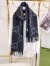 Gucci GG Cashmere Jacquard Scarf in Grey and Black