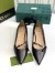 Gucci Ballet Flats in Black Leather with GUCCI Metal