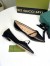 Gucci Ballet Flats in Black Leather with GUCCI Metal