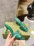 Gucci Slide Sandals 75mm in Green Matelasse Leather