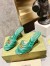 Gucci Slide Sandals 75mm in Green Matelasse Leather