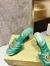 Gucci Slide Sandals 75mm in Green Matelasse Leather