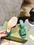 Gucci Slide Sandals 75mm in Green Matelasse Leather