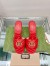 Gucci Slide Sandals 75mm in Red Matelasse Leather