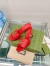 Gucci Slide Sandals 75mm in Red Matelasse Leather