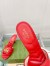 Gucci Slide Sandals 75mm in Red Matelasse Leather