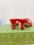 Gucci Slide Sandals 75mm in Red Matelasse Leather