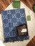 Gucci GG Jacquard Wool Scarf in Blue and Brown