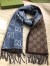 Gucci GG Jacquard Wool Scarf in Blue and Brown