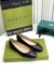 Gucci Ballet Flats in Black Leather with Stitched Interlocking G