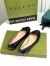 Gucci Ballet Flats in Black Leather with Stitched Interlocking G