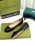 Gucci Ballet Flats in Black Leather with Stitched Interlocking G