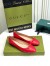 Gucci Ballet Flats in Red Leather with Stitched Interlocking G