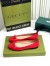 Gucci Ballet Flats in Red Leather with Stitched Interlocking G