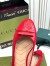 Gucci Ballet Flats in Red Leather with Stitched Interlocking G