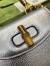 Gucci Bamboo 1947 Mini Top Handle Bag in Silver Metallic Leather