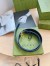 Gucci Blondie Belt 30MM in Blue Suede Calfskin