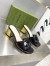 Gucci Interlocking G Cut-out Sandals 55mm in Black Leather