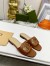 Gucci Interlocking G Cut-out Slide Sandals in Brown Leather